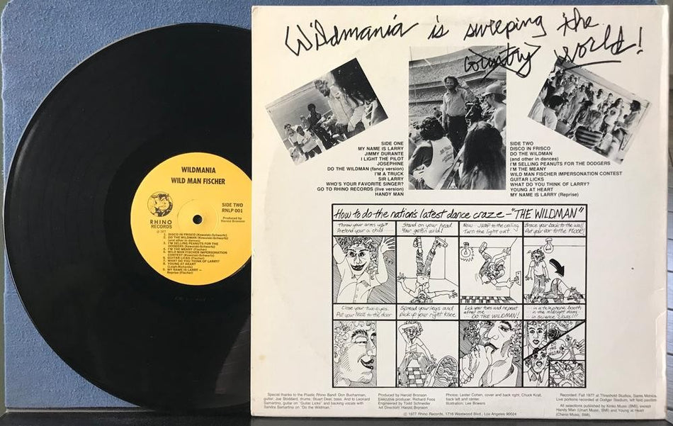 WILD MAN FISCHER WILDMANIA~NM- '77 RHINO 1st PRESS~RED TITLE~ZAPPA~PSYCH MADNESS