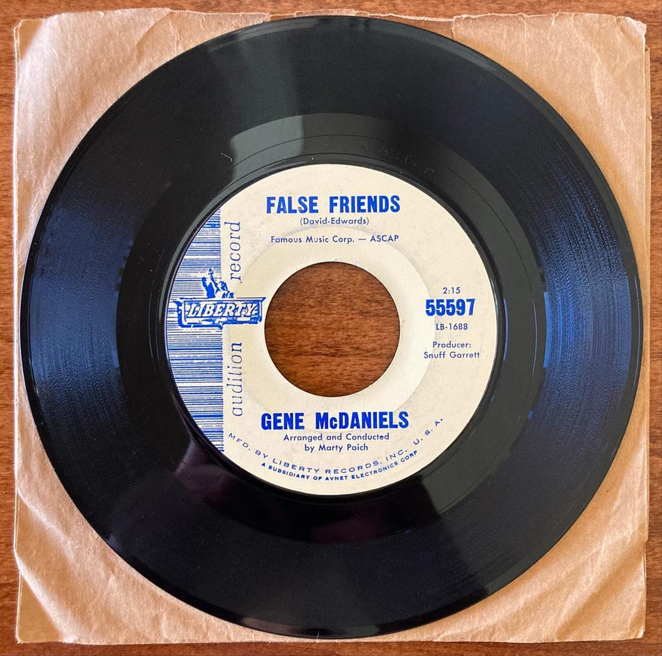 GENE McDANIELS~IT'S A LONELY TOWN / FALSE FRIENDS~1963 PROMO 7-INCH 45~NO. SOUL
