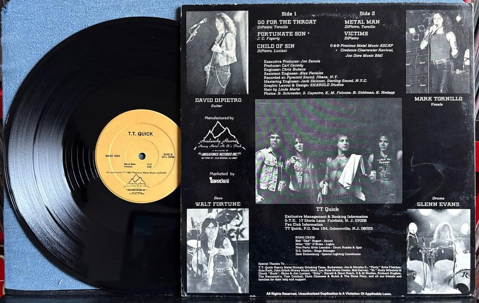 TT QUICK SELF-TITLED DEBUT EP~NM- ORIG 1984 MEGAFORCE LP~HEAVY METAL~T.T. QUICK