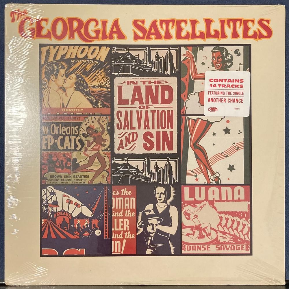 GEORGIA SATELLITES IN LAND OF SALVATION AND SIN~RARE SEALED 1989 LP~HYPE STICKER