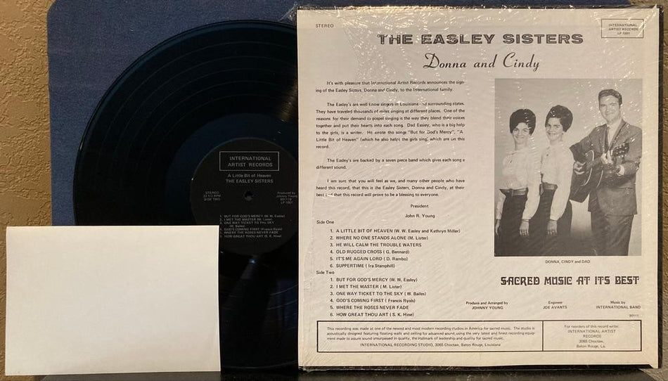EASLEY SISTERS A LITTLE BIT OF HEAVEN~NM- PRIVATE LABEL GOSPEL LP w/SHRINK~PHOTO