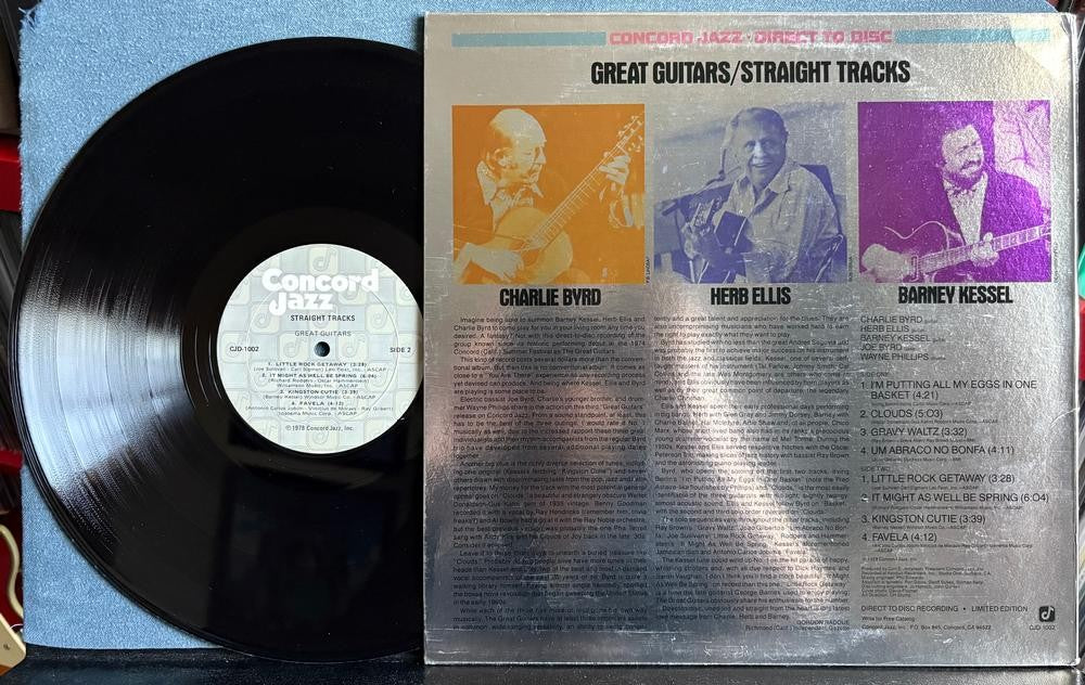 GREAT GUITARS STRAIGHT TRACKS~LTD DIRECT TO DISC AUDIOPHILE LP~BYRD~ELLIS~KESSEL
