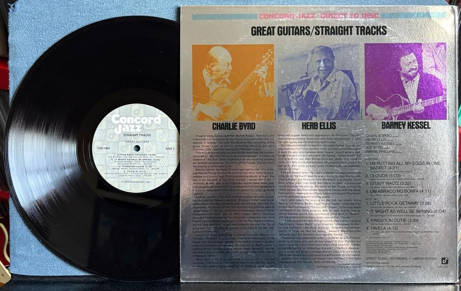 GREAT GUITARS STRAIGHT TRACKS~LTD DIRECT TO DISC AUDIOPHILE LP~BYRD~ELLIS~KESSEL