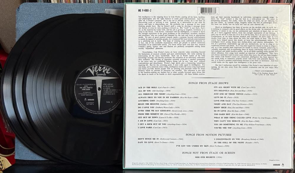 ELLA FITZGERALD SINGS THE COLE PORTER SONG BOOK~RARE 2016 MONO 3LP BOX SET~SWING