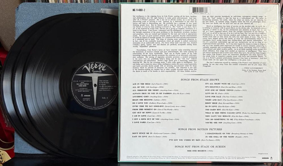 ELLA FITZGERALD SINGS THE COLE PORTER SONG BOOK~RARE 2016 MONO 3LP BOX SET~SWING