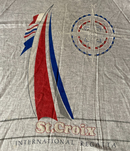 1980s VTG ST CROIX INTERNATIONAL REGATTA SHIRT~HANES HEAVYWEIGHT~L~SINGLE-STITCH