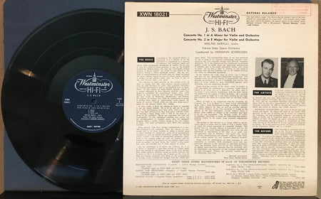 J.S. BACH CONCERTO NO.1 A MINOR~NO.2 E MAJOR FOR VIOLIN AND ORCHESTRA LP~BARYLLI