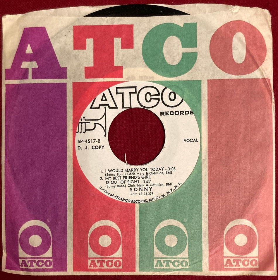 SONNY BONO~RARE 1967 3-SONG WL PROMO EP 7"~PAMMIE'S~BEST FRIEND'S GIRL~I WOULD 