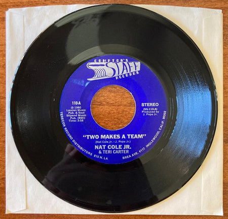 NAT COLE JR. AND TERI CARTER~TWO MAKES A TEAM / YOU~NM- 1980 7-INCH 45~NO. SOUL