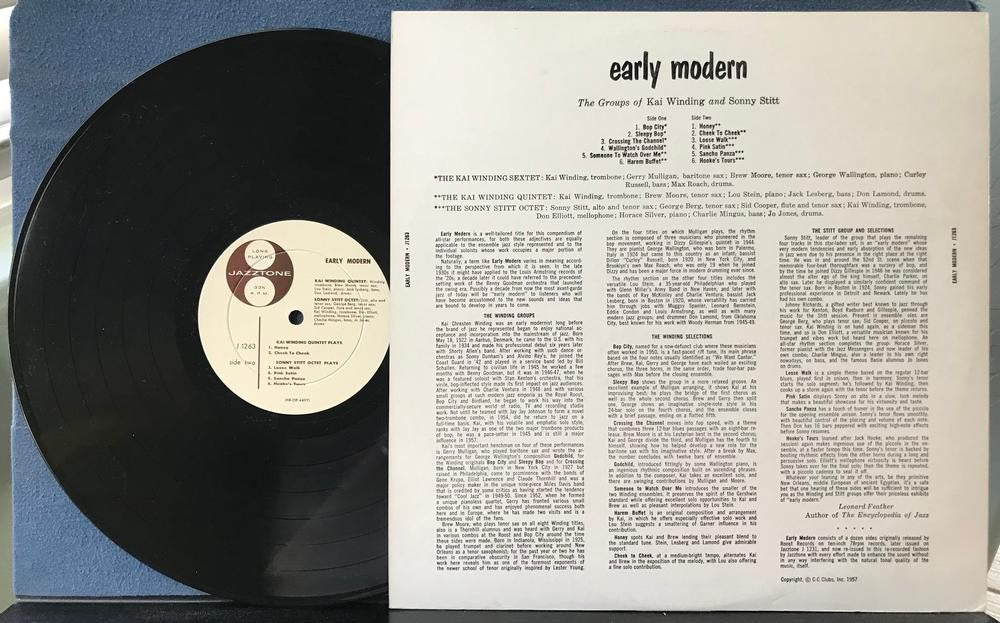 KAI WINDING~SONNY STITT~EARLY MODERN~VG++ 1957 JAZZTONE DEEP GROOVE LP~BOP~JAZZ