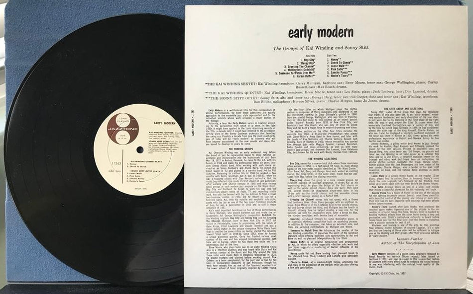 KAI WINDING~SONNY STITT~EARLY MODERN~VG++ 1957 JAZZTONE DEEP GROOVE LP~BOP~JAZZ