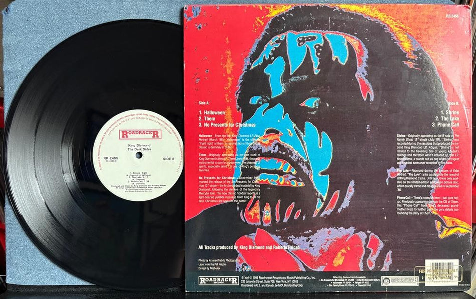 KING DIAMOND DARK SIDES EP~NM- 1988 ROADRACER RECORDS PROMO COPY LP~HYPE STICKER