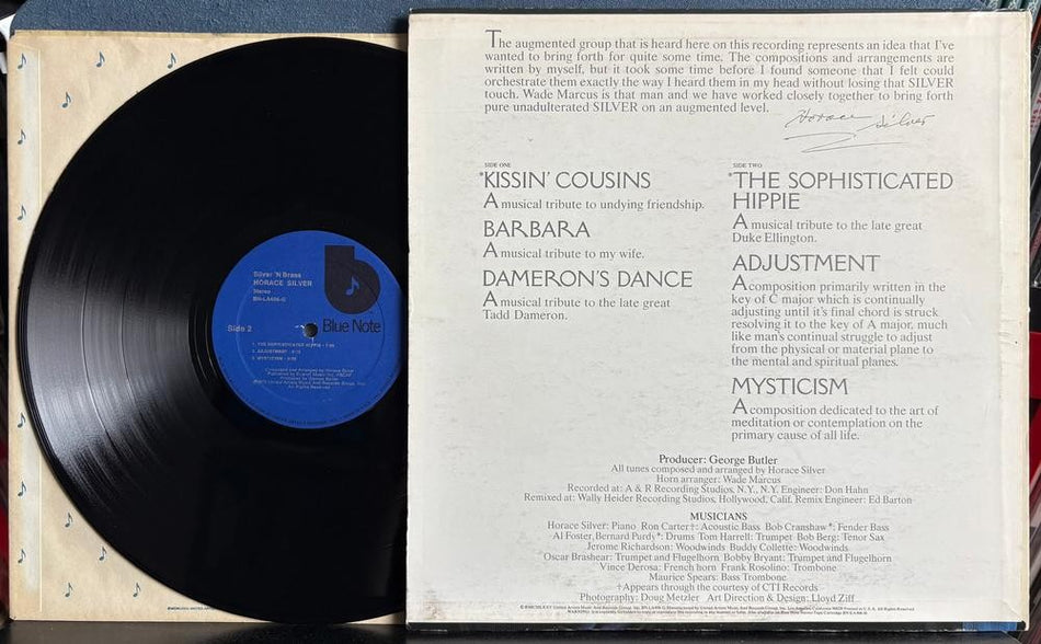 HORACE SILVER SILVER 'N BRASS~1975 BLUE NOTE LP~BN-LA406-G~SOUL-JAZZ~HARD BOP
