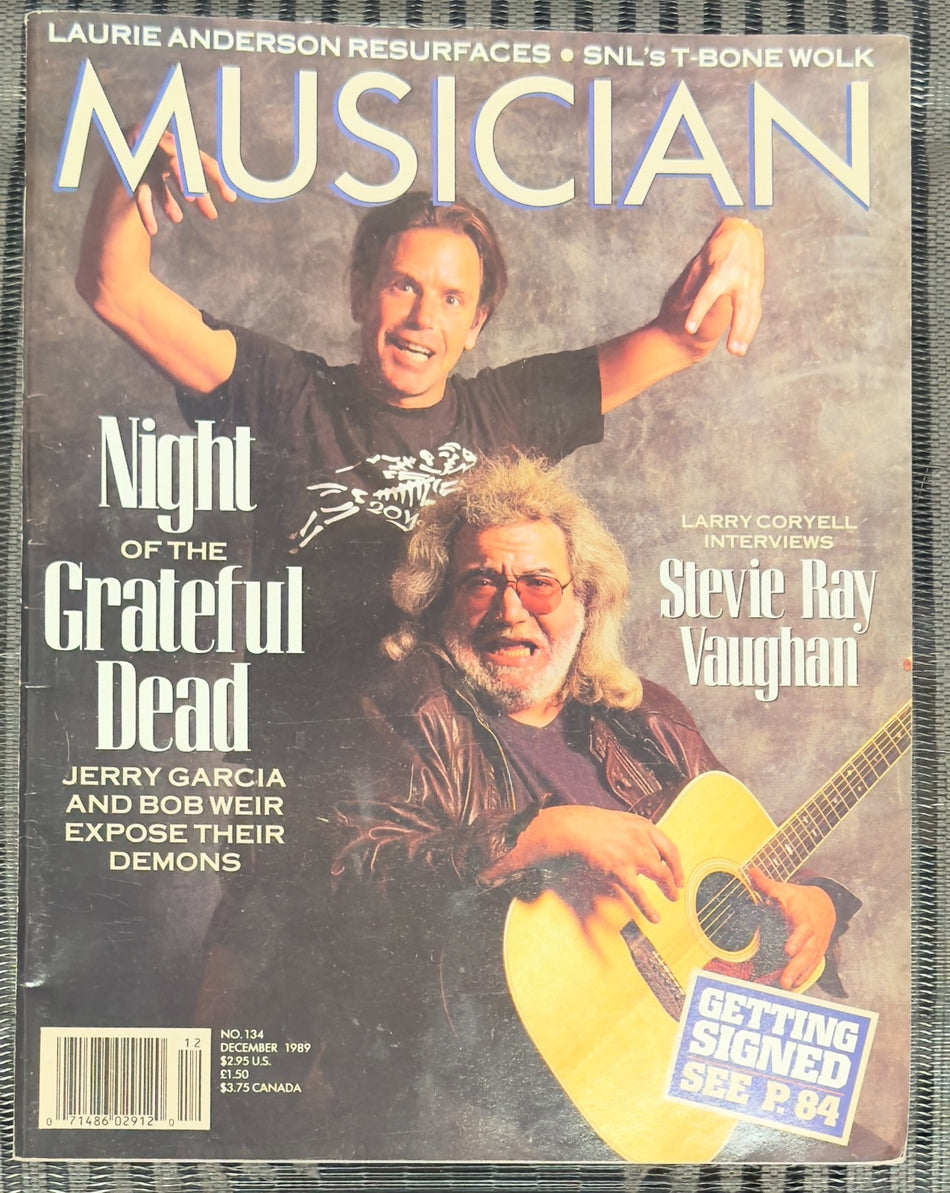 MUSICIAN MAGAZINE DEC. 1989~BOB WEIR JERRY GARCIA~NIGHT OF THE GRATEFUL DEAD~SRV