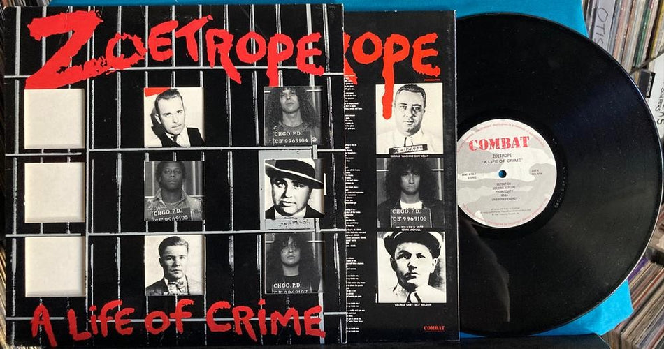 ZOETROPE A LIFE OF CRIME~NM 1987 COMBAT PROMO LP~QUIEX AUDIOPHILE w/INNER~THRASH