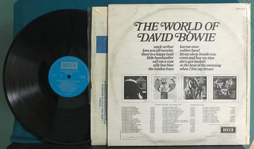 THE WORLD OF DAVID BOWIE~1973 DECCA UK LP~LONDON BOYS~UNCLE ARTHUR~BOMBARDIER