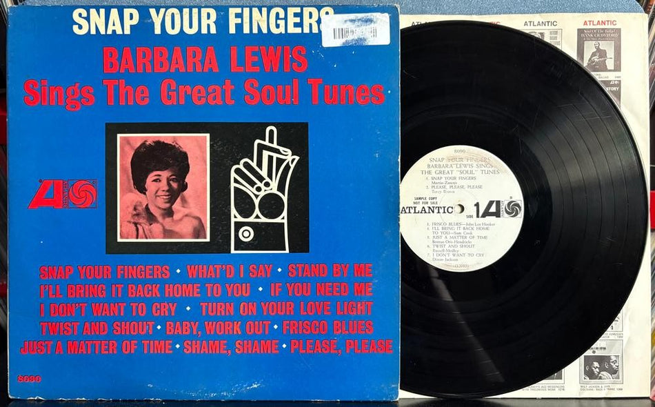 BARBARA LEWIS SINGS GREAT SOUL TUNES~SNAP YOUR FINGERS~1964 MONO WHITE LBL PROMO
