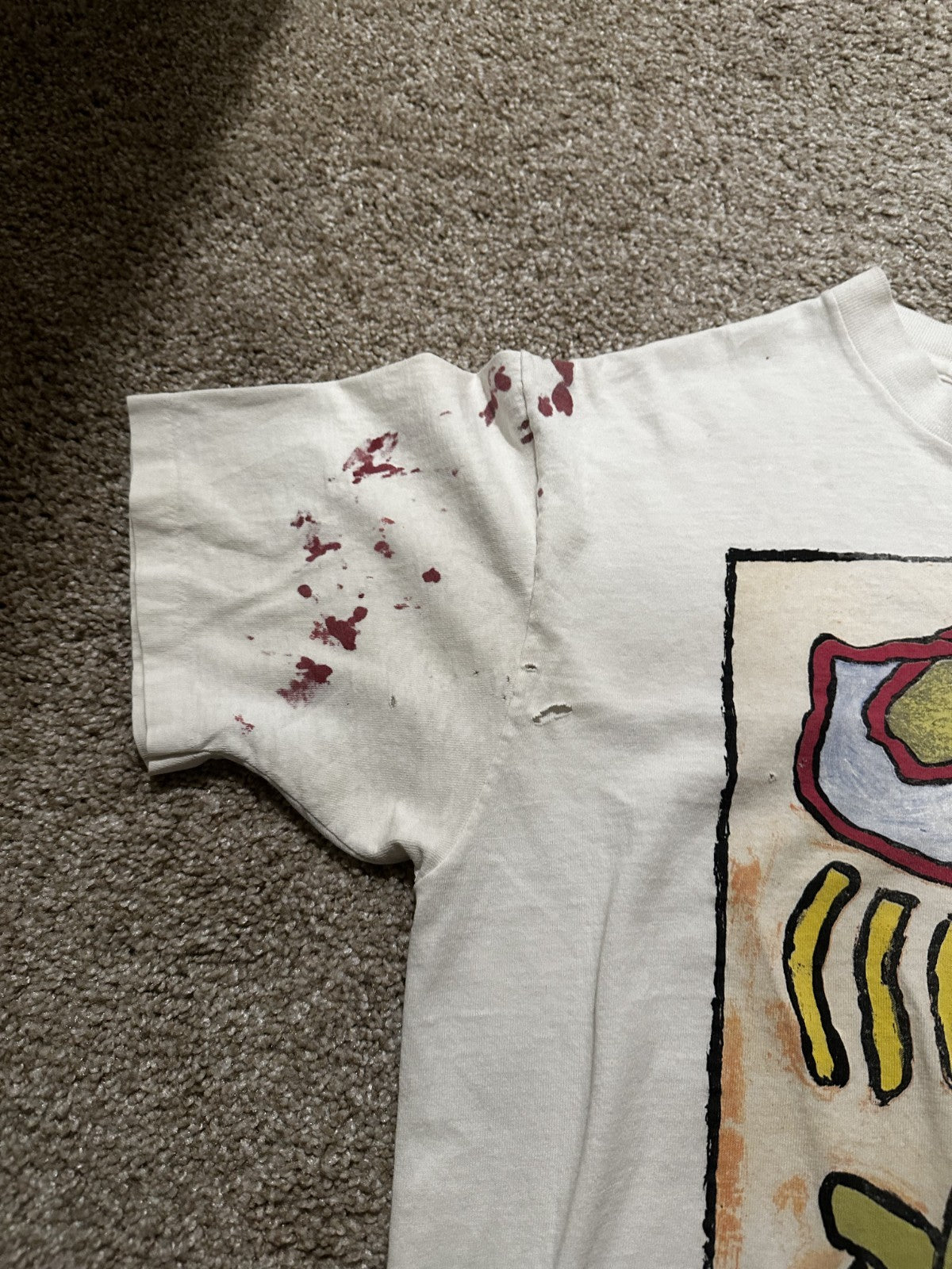 RARE MEAT PUPPETS BAND T-SHIRT~SINGLE-STITCH~ORIGINAL~WHITE~LG~1980s~VINTAGE~VTG
