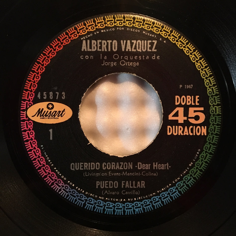 ALBERTO VAZQUEZ BOTE DE BANANAS~1950s MUSART PIC SLEEVE 7" EP~QUERDIO CORAZON