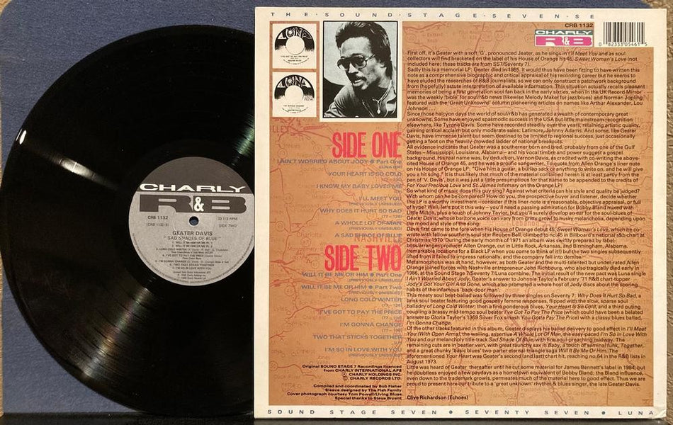 GEATER DAVIS SAD SHADES OF BLUE~NM 1986 CHARLY UK COMPILATION LP~CRB 1132~SOUL