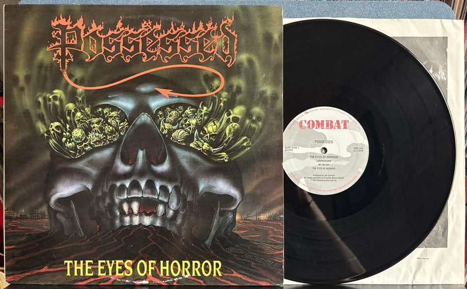 POSSESSED THE EYES OF HORROR EP~ORIG 1987 COMBAT 1st PRESS LP w/INNER SLV~THRASH