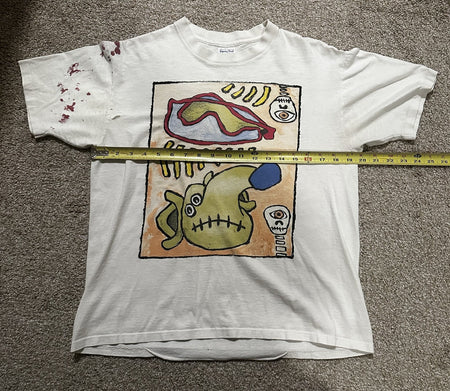 RARE MEAT PUPPETS BAND T-SHIRT~SINGLE-STITCH~ORIGINAL~WHITE~LG~1980s~VINTAGE~VTG