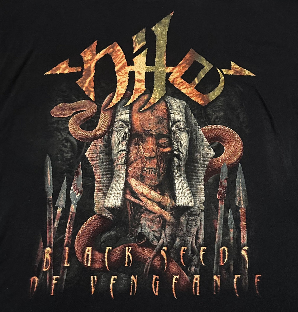NILE BAND T-SHIRT~BLACK SEEDS OF VENGEANCE~ORIGINAL~XL~BLACK~EXC COND~CYGNUS