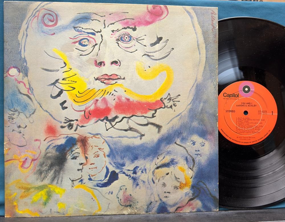 AARONS & ACKLEY YOU & I~ORIG 1972 CANADA PSYCH FOLK ROCK LP~HAND-PAINTED COVER?