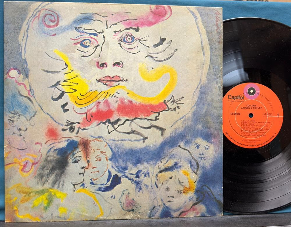 AARONS & ACKLEY YOU & I~ORIG 1972 CANADA PSYCH FOLK ROCK LP~HAND-PAINTED COVER?