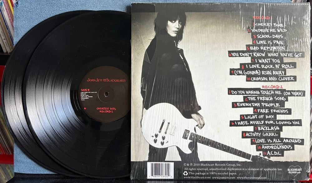 JOAN JETT AND THE BLACKHEARTS GREATEST HITS~2010 GATEFOLD 2-LP w/SHRINK~ROCK