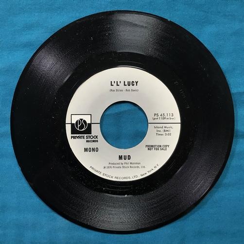 MUD L' L' LUCY STEREO/MONO~NM 1976 PRIVATE STOCK PROMO 7' 45 w/LABEL SLEEVE~GLAM