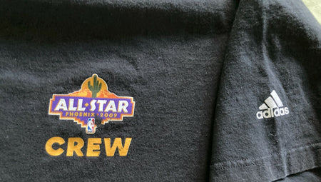 NBA ALLSTAR GAME PHOENIX 2009 CREW SHIRT~BLK~XL~ADIDAS~SUNS~LEBRON~KOBE~IVERSON