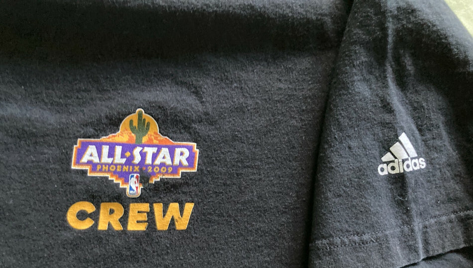 NBA ALLSTAR GAME PHOENIX 2009 CREW SHIRT~BLK~XL~ADIDAS~SUNS~LEBRON~KOBE~IVERSON