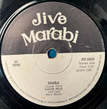 SO AFRICA 45: LUCAS PELO SIMBA /SIMBA~1974 JIVE MARABI 7~SOUL AFROBEAT JAZZ~HEAR