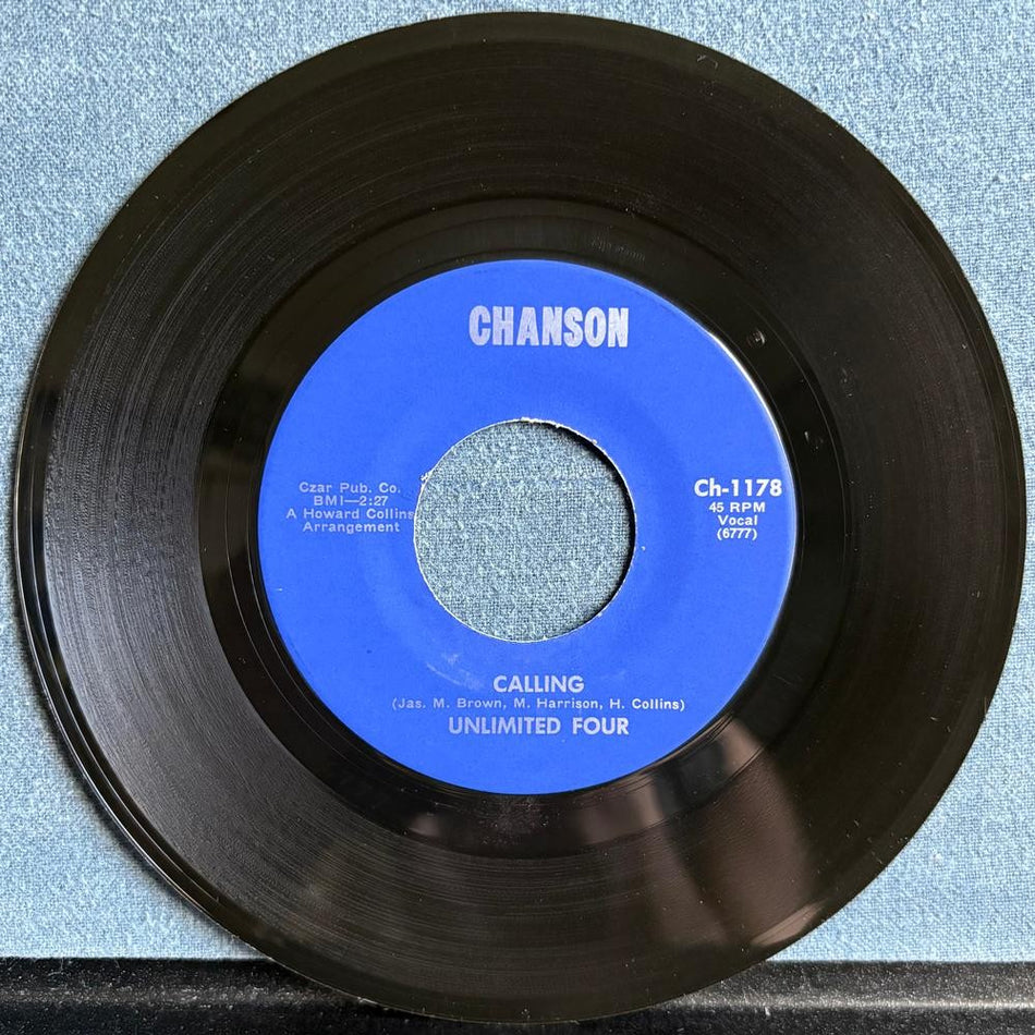 UNLIMITED FOUR~I WANNA BE HAPPY / CALLING~NM- 1969 CHANSON 7-INCH 45 SINGLE~SOUL