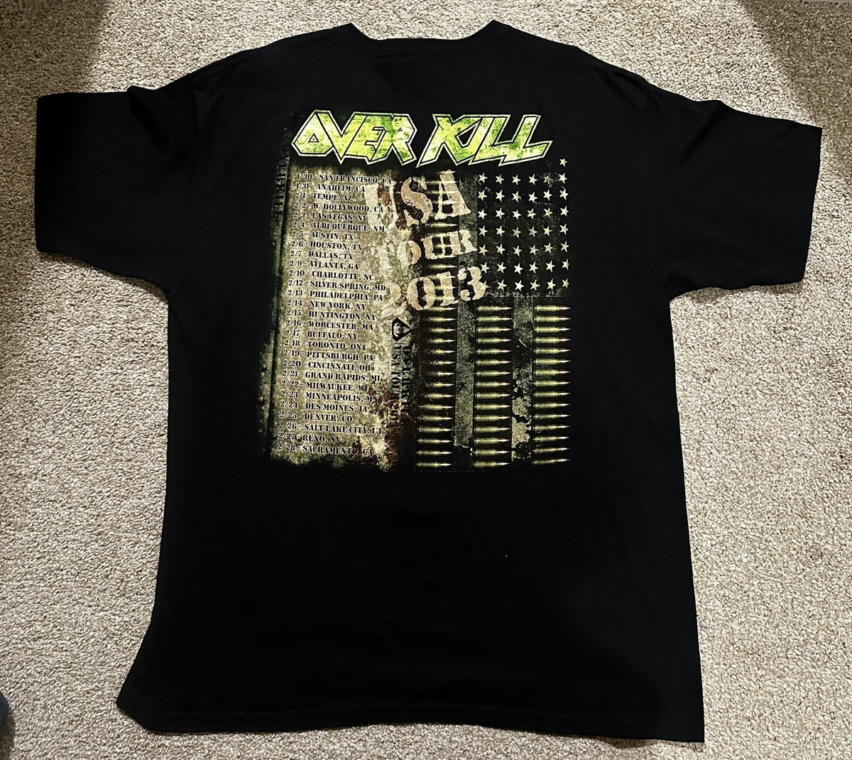 OVERKILL CONCERT T-SHIRT~2013 USA TOUR~XL~BLACK~ORIGINAL~EXC COND~RARE~VINTAGE