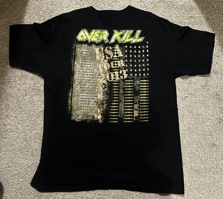 OVERKILL CONCERT T-SHIRT~2013 USA TOUR~XL~BLACK~ORIGINAL~EXC COND~RARE~VINTAGE
