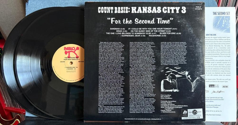 COUNT BASIE KANSAS CITY 3 FOR THE SECOND TIME~NM- '24 ANALOGUE PROD. NUMBERED LP