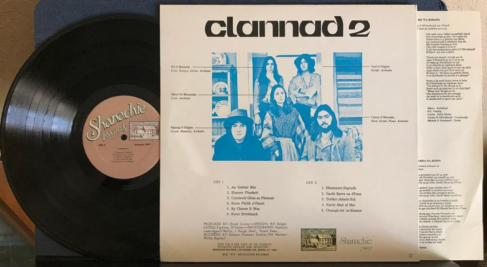CLANNAD 2~NM 1979 SHANACHIE RECORDS TAN LBL REISSUE LP w/INSERT~CELTIC FOLK ROCK