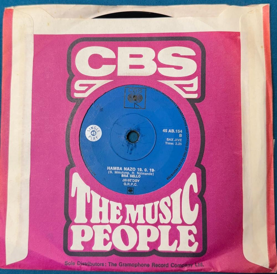 SOUTH AFRICA 45~BRA SELLO TELEGRAM/ HAMBA NAZO 19~1970s CBS~SAX JIVE JAZZ~HEAR