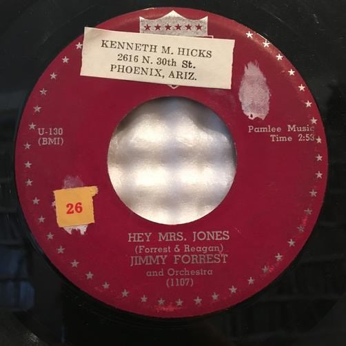 JIMMY FORREST HEY MRS JONES/ BLUE GROOVE~ORIG 1952 R&B JUMP BLUES 45 on UNITED