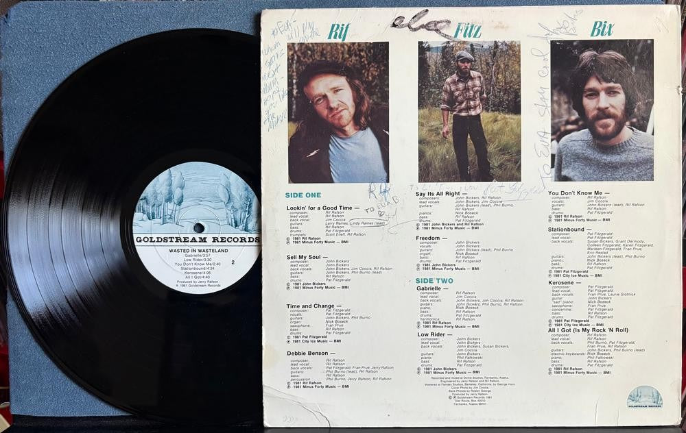 RIF FITZ BIX WASTED IN WASTELAND~SIGNED VG++ '81 GOLDSTREAM RECORDS LP~FAIRBANKS