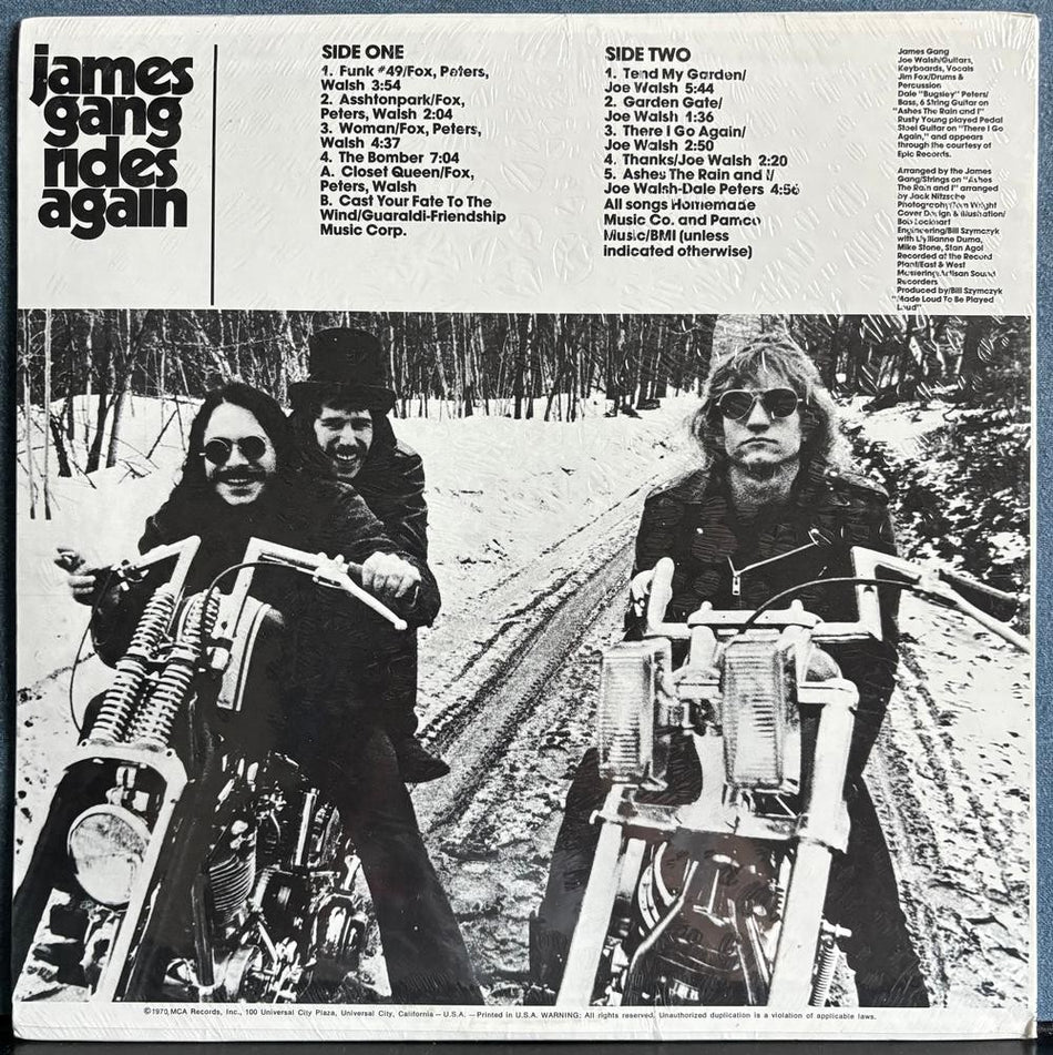 JAMES GANG RIDES AGAIN~SEALED 1980's MCA-1636 REISSUE LP~JOE WALSH~CLASSIC ROCK
