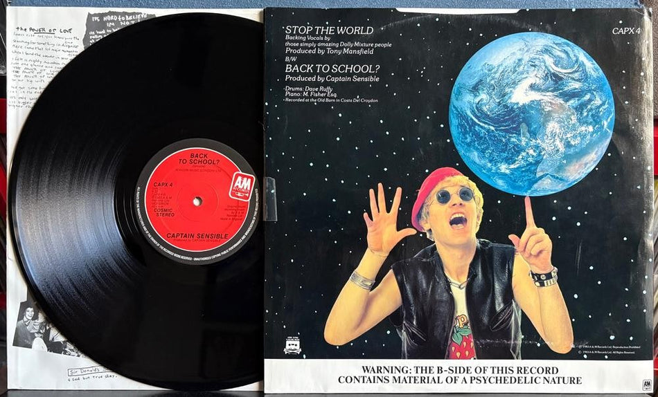 CAPTAIN SENSIBLE STOP THE WORLD~1983 A+M UK 12-INCH 45 RPM SINGLE LP~PUNK