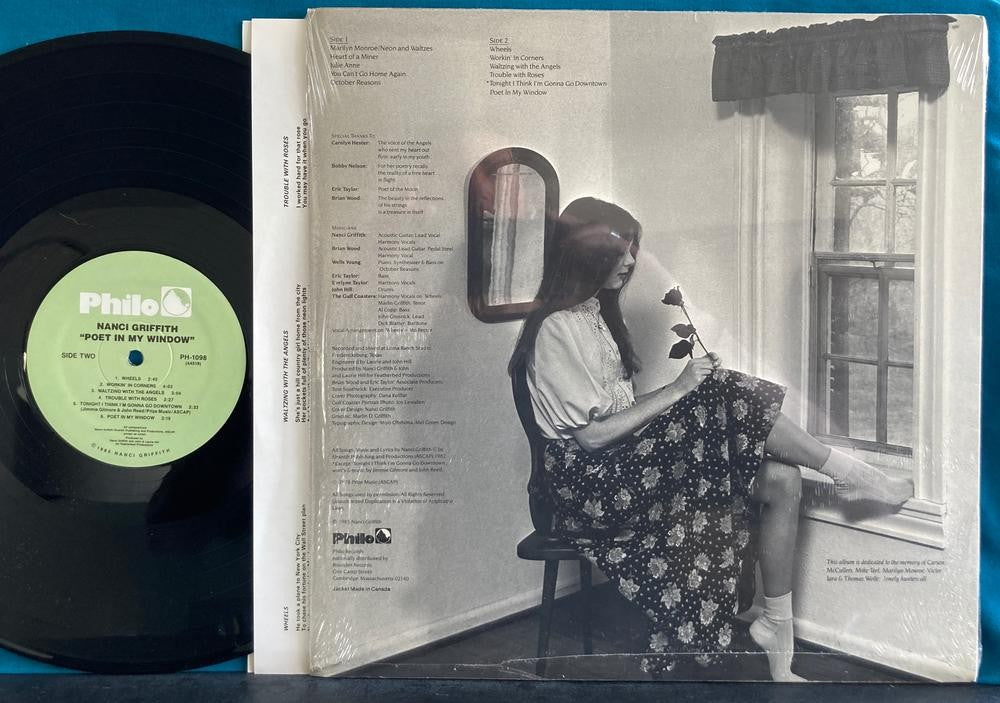 NANCI GRIFFITH POET IN MY WINDOW~NM/NM- ORIG 1985 PHILO LP~QUIEX~INNER~SHRINK