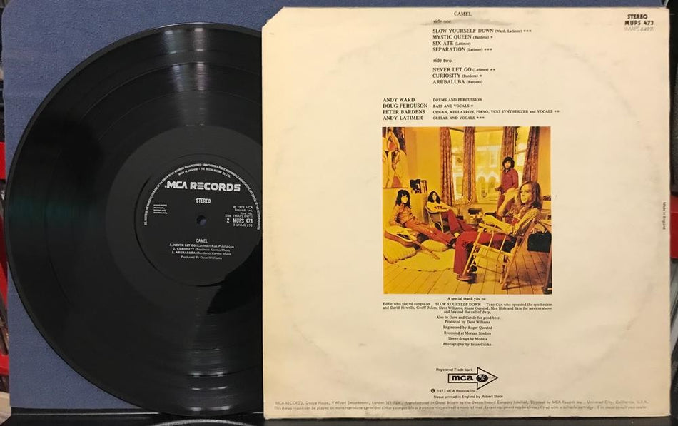 CAMEL SELF-TITLED DEBUT LP~RARE 1973 MCA UK BLACK LABEL SECOND PRESS~PROG ROCK