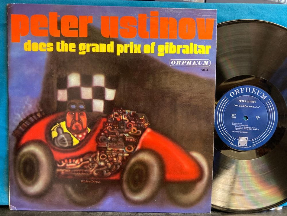 PETER USTINOV DOES THE GRAND PRIX OF GILBRALTAR~ NM- ORIG ORPHEUM COMEDY LP