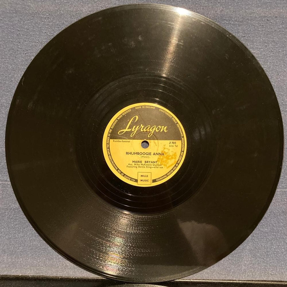 MARIE BRYANT~TOMATO / RHUMBOOGIE ANNA~1952 LYRAGON UK 10" 78 RPM~CALYPSO~REGGAE