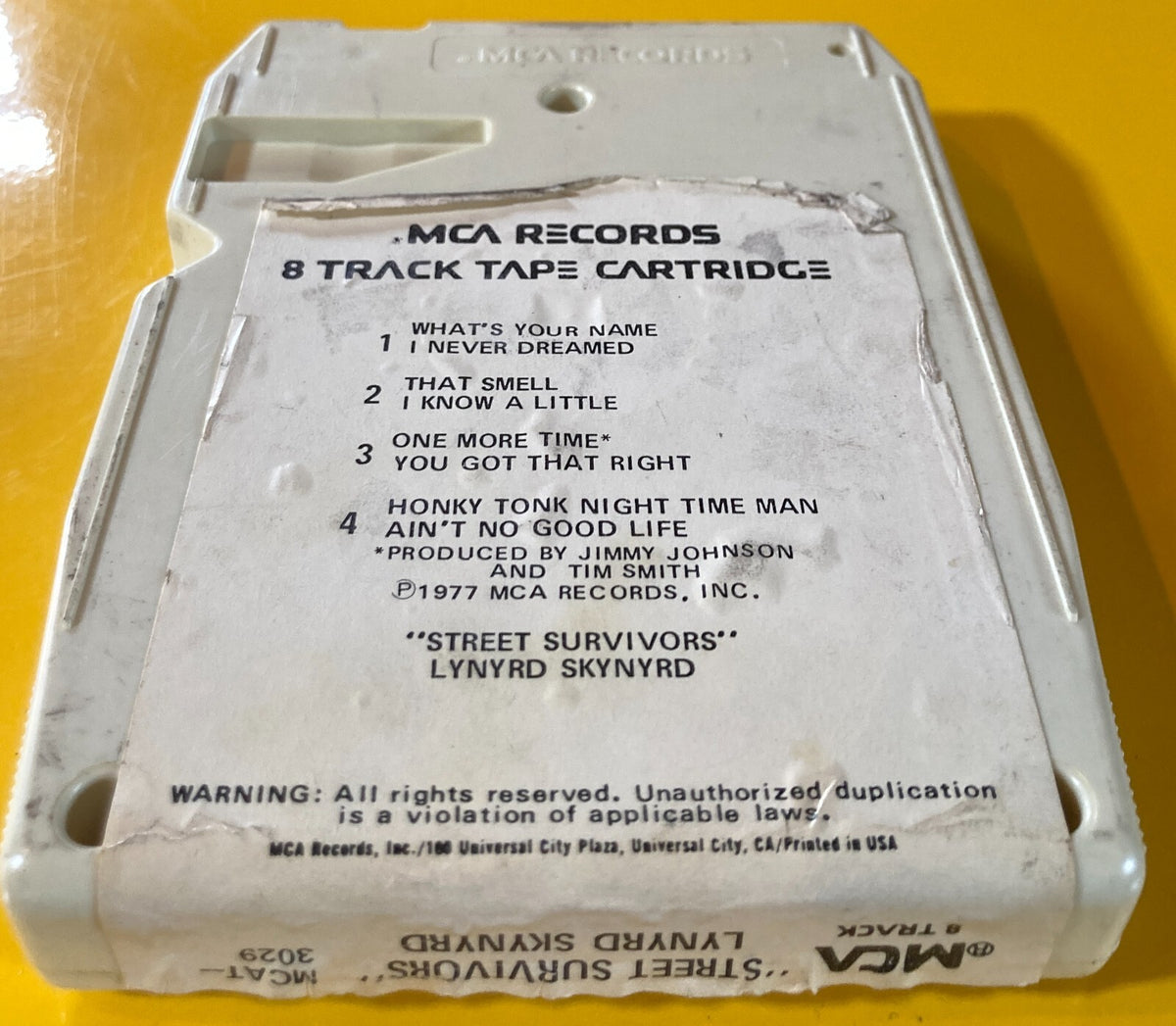 LYNYRD SKYNYRD STREET SURVIVORS 8-TRACK TAPE~MCA T-3029~NO FLAMES~NICE CONDITION