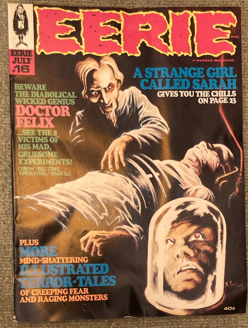 RARE ORIGINAL 1968 EERIE #16 MONSTER MAGAZINE~JAMES WARREN~DOCTOR FELIX